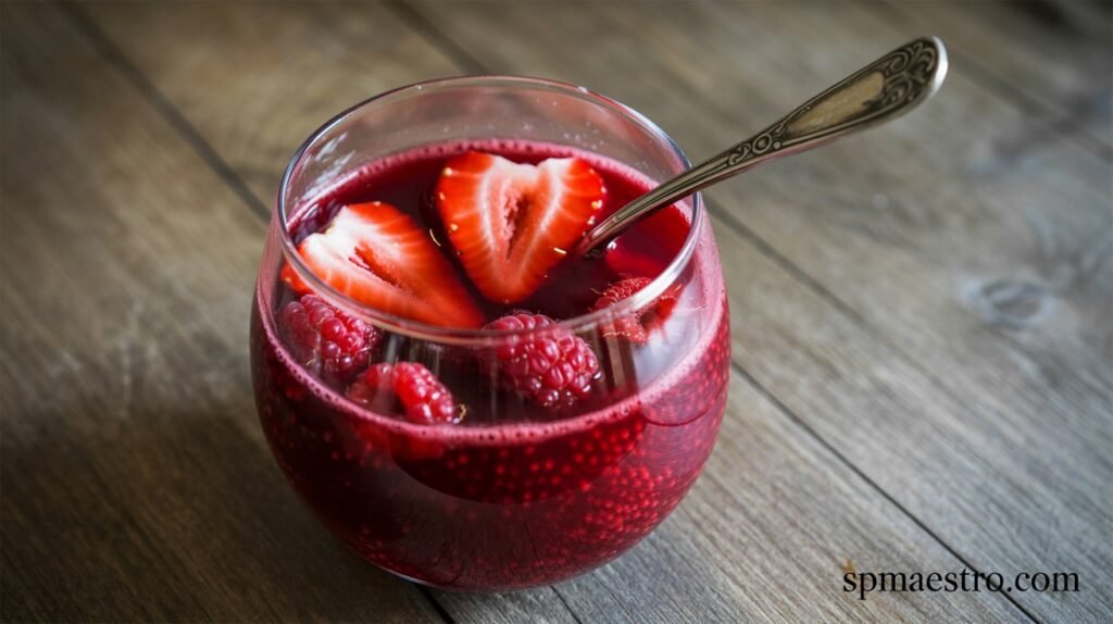 Berry juice with fresh strawberries and raspberries