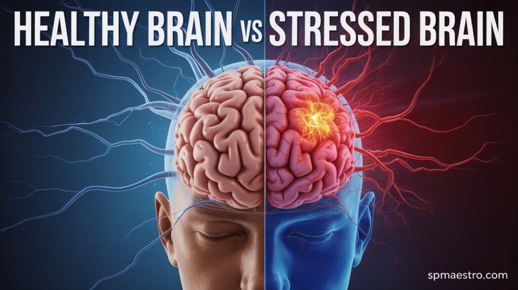 Healthy Brain vs Stressed Brain - stress effects on body